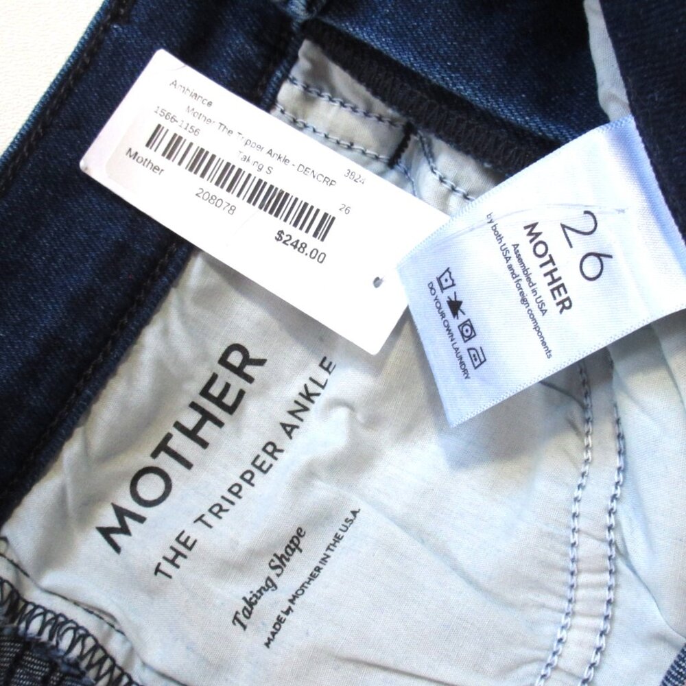 NWT MOTHER Tripper Dark Blue Women's Jeans - Taking Shape Color - High Rise - Picture 4 of 10